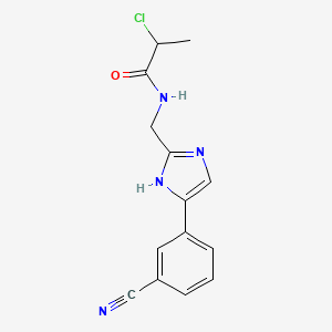 2-Chloro-N-[[5-(3-cyanophenyl)-1H-imidazol-2-yl]methyl]propanamide