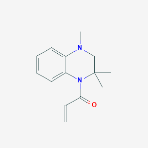 molecular formula C14H18N2O B2663212 1-(2,2,4-Trimethyl-3H-quinoxalin-1-yl)prop-2-en-1-one CAS No. 2361641-49-6