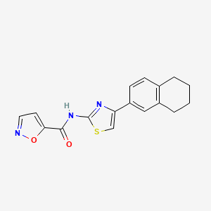 molecular formula C17H15N3O2S B2663215 N-(4-(5,6,7,8-tetrahydronaphthalen-2-yl)thiazol-2-yl)isoxazole-5-carboxamide CAS No. 941957-52-4