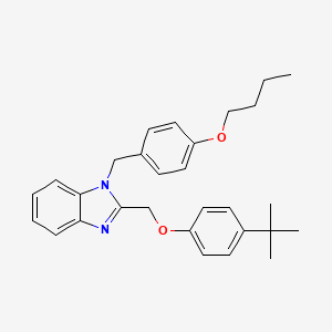 molecular formula C29H34N2O2 B2663218 1-(4-butoxybenzyl)-2-((4-(tert-butyl)phenoxy)methyl)-1H-benzo[d]imidazole CAS No. 796876-95-4
