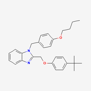 molecular formula C29H34N2O2 B2663218 1-(4-丁氧基苄基)-2-((4-(叔丁基)苯氧基)甲基)-1H-苯并[d]咪唑 CAS No. 796876-95-4