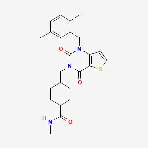 4-((1-(2,5-dimethylbenzyl)-2,4-dioxo-1,2-dihydrothieno[3,2-d]pyrimidin-3(4H)-yl)methyl)-N-methylcyclohexanecarboxamide