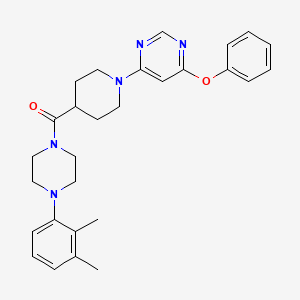molecular formula C28H33N5O2 B2663234 (4-(2,3-Dimethylphenyl)piperazin-1-yl)(1-(6-phenoxypyrimidin-4-yl)piperidin-4-yl)methanone CAS No. 1115998-86-1