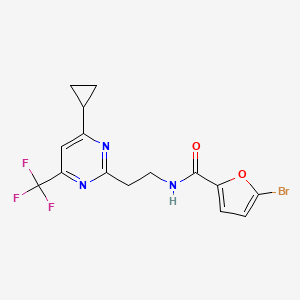 molecular formula C15H13BrF3N3O2 B2663236 5-Bromo-N-[2-[4-cyclopropyl-6-(trifluoromethyl)pyrimidin-2-yl]ethyl]furan-2-carboxamide CAS No. 1396675-35-6