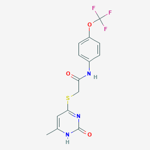 molecular formula C14H12F3N3O3S B2663245 2-[(6-methyl-2-oxo-1H-pyrimidin-4-yl)sulfanyl]-N-[4-(trifluoromethoxy)phenyl]acetamide CAS No. 905664-50-8