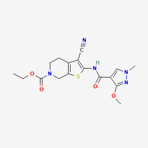 ethyl 3-cyano-2-(3-methoxy-1-methyl-1H-pyrazole-4-carboxamido)-4,5-dihydrothieno[2,3-c]pyridine-6(7H)-carboxylate