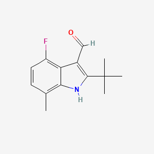 molecular formula C14H16FNO B2663257 2-tert-butyl-4-fluoro-7-methyl-1H-indole-3-carbaldehyde CAS No. 590348-31-5