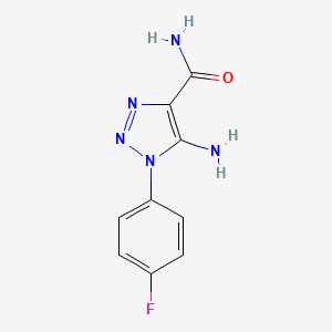 molecular formula C9H8FN5O B2663260 1H-1,2,3-Triazole-4-carboxamide, 5-amino-1-(4-fluorophenyl)- CAS No. 606135-57-3