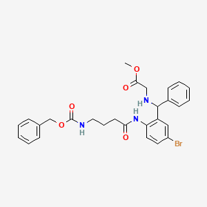 Methyl 2-[[[5-bromo-2-[4-(phenylmethoxycarbonylamino)butanoylamino]phenyl]-phenylmethyl]amino]acetate
