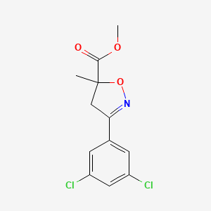 molecular formula C12H11Cl2NO3 B2663268 甲基 3-(3,5-二氯苯基)-5-甲基-4H-1,2-噁唑-5-甲酸酯 CAS No. 1584172-46-2