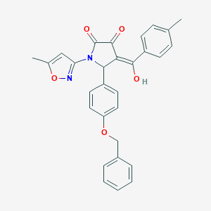 molecular formula C29H24N2O5 B266327 5-[4-(benzyloxy)phenyl]-3-hydroxy-4-(4-methylbenzoyl)-1-(5-methyl-3-isoxazolyl)-1,5-dihydro-2H-pyrrol-2-one 
