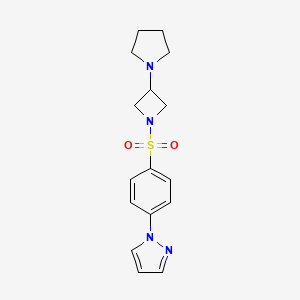 1-[4-(3-Pyrrolidin-1-ylazetidin-1-yl)sulfonylphenyl]pyrazole
