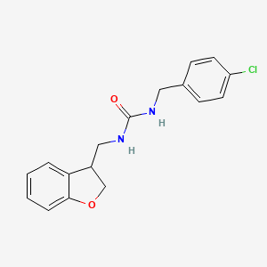 molecular formula C17H17ClN2O2 B2663277 1-[(4-Chlorophenyl)methyl]-3-[(2,3-dihydro-1-benzofuran-3-yl)methyl]urea CAS No. 2097924-23-5