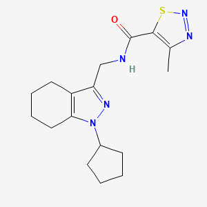 molecular formula C17H23N5OS B2663298 N-((1-cyclopentyl-4,5,6,7-tetrahydro-1H-indazol-3-yl)methyl)-4-methyl-1,2,3-thiadiazole-5-carboxamide CAS No. 1448050-38-1