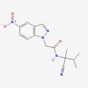 molecular formula C15H17N5O3 B2663300 N-(1-cyano-1,2-dimethylpropyl)-2-(5-nitro-1H-indazol-1-yl)acetamide CAS No. 1375178-20-3