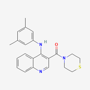 molecular formula C22H23N3OS B2663301 (4-((3,5-Dimethylphenyl)amino)quinolin-3-yl)(thiomorpholino)methanone CAS No. 1358236-32-4