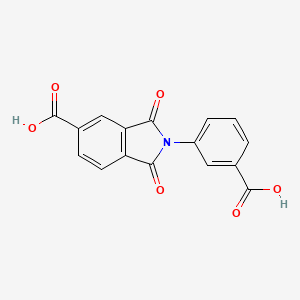 molecular formula C16H9NO6 B2663304 2-(3-Carboxyphenyl)-1,3-dioxoisoindoline-5-carboxylic acid CAS No. 38250-60-1