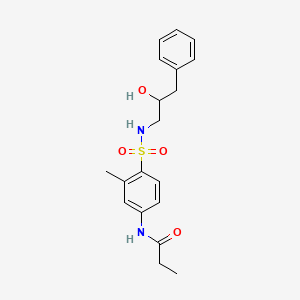 molecular formula C19H24N2O4S B2663310 N-(4-(N-(2-羟基-3-苯基丙基)磺酰氨基)-3-甲基苯基)丙酰胺 CAS No. 1705734-79-7
