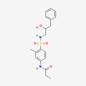 molecular formula C19H24N2O4S B2663310 N-{4-[(2-hydroxy-3-phenylpropyl)sulfamoyl]-3-methylphenyl}propanamide CAS No. 1705734-79-7