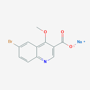 molecular formula C11H7BrNNaO3 B2663315 钠；6-溴-4-甲氧基喹啉-3-甲酸盐 CAS No. 2260931-10-8