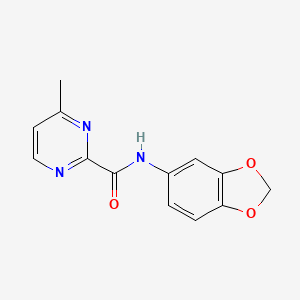 molecular formula C13H11N3O3 B2663318 N-(benzo[d][1,3]dioxol-5-yl)-4-methylpyrimidine-2-carboxamide CAS No. 1286722-31-3