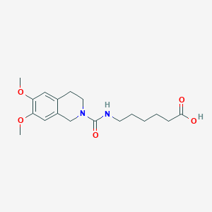 molecular formula C18H26N2O5 B2663324 6-{[(6,7-dimethoxy-3,4-dihydroisoquinolin-2(1H)-yl)carbonyl]amino}hexanoic acid CAS No. 924769-76-6