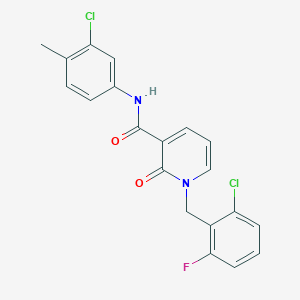 molecular formula C20H15Cl2FN2O2 B2663327 N-(3-chloro-4-methylphenyl)-1-(2-chloro-6-fluorobenzyl)-2-oxo-1,2-dihydropyridine-3-carboxamide CAS No. 941989-12-4