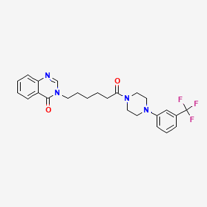 molecular formula C25H27F3N4O2 B2663328 3-[6-氧代-6-[4-[3-(三氟甲基)苯基]哌嗪-1-基]己基]喹唑啉-4-酮 CAS No. 880810-81-1