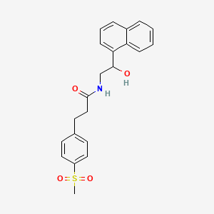 N-(2-hydroxy-2-(naphthalen-1-yl)ethyl)-3-(4-(methylsulfonyl)phenyl)propanamide