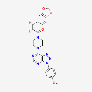 molecular formula C25H23N7O4 B2663346 (Z)-3-(苯并[d][1,3]二噁咯-5-基)-1-(4-(3-(4-甲氧苯基)-3H-[1,2,3]三唑并[4,5-d]嘧啶-7-基)哌嗪-1-基)丙-2-烯-1-酮 CAS No. 942013-06-1