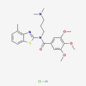 molecular formula C23H30ClN3O4S B2663352 N-(3-(dimethylamino)propyl)-3,4,5-trimethoxy-N-(4-methylbenzo[d]thiazol-2-yl)benzamide hydrochloride CAS No. 1216463-45-4