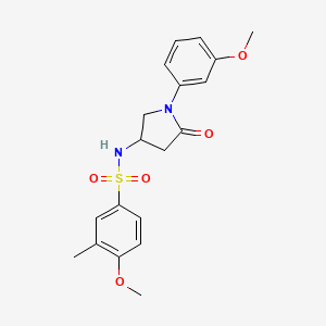 molecular formula C19H22N2O5S B2663364 4-methoxy-N-(1-(3-methoxyphenyl)-5-oxopyrrolidin-3-yl)-3-methylbenzenesulfonamide CAS No. 896310-43-3