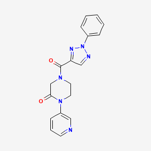 molecular formula C18H16N6O2 B2663382 4-(2-phenyl-2H-1,2,3-triazole-4-carbonyl)-1-(pyridin-3-yl)piperazin-2-one CAS No. 2097891-18-2