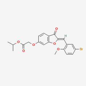 molecular formula C21H19BrO6 B2663383 (Z)-isopropyl 2-((2-(5-bromo-2-methoxybenzylidene)-3-oxo-2,3-dihydrobenzofuran-6-yl)oxy)acetate CAS No. 622805-28-1