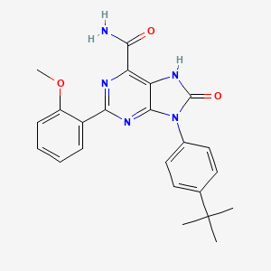 molecular formula C23H23N5O3 B2663386 9-(4-tert-butylphenyl)-2-(2-methoxyphenyl)-8-oxo-7H-purine-6-carboxamide CAS No. 898442-24-5