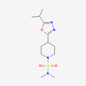 molecular formula C12H22N4O3S B2663390 4-(5-异丙基-1,3,4-噁二唑-2-基)-N,N-二甲基哌啶-1-磺酰胺 CAS No. 1211689-02-9