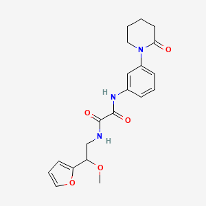 molecular formula C20H23N3O5 B2663394 N1-(2-(furan-2-yl)-2-methoxyethyl)-N2-(3-(2-oxopiperidin-1-yl)phenyl)oxalamide CAS No. 1788677-38-2