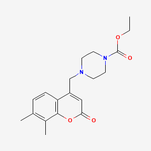 molecular formula C19H24N2O4 B2663397 Ethyl 4-[(7,8-dimethyl-2-oxochromen-4-yl)methyl]piperazine-1-carboxylate CAS No. 844823-03-6