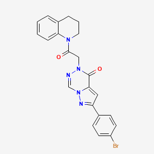 molecular formula C22H18BrN5O2 B2663411 2-(4-bromophenyl)-5-[2-(3,4-dihydroquinolin-1(2H)-yl)-2-oxoethyl]pyrazolo[1,5-d][1,2,4]triazin-4(5H)-one CAS No. 1326825-73-3