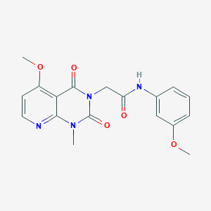 molecular formula C18H18N4O5 B2663412 2-(5-methoxy-1-methyl-2,4-dioxo-1,2-dihydropyrido[2,3-d]pyrimidin-3(4H)-yl)-N-(3-methoxyphenyl)acetamide CAS No. 941898-01-7
