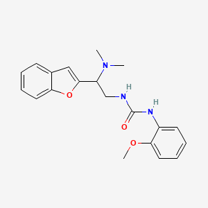 molecular formula C20H23N3O3 B2663413 1-(2-(苯并呋喃-2-基)-2-(二甲基氨基)乙基)-3-(2-甲氧基苯基)脲 CAS No. 2034302-61-7