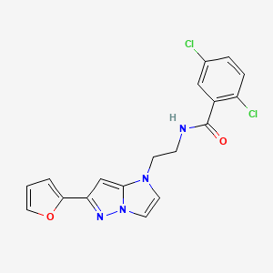 molecular formula C18H14Cl2N4O2 B2663420 2,5-dichloro-N-(2-(6-(furan-2-yl)-1H-imidazo[1,2-b]pyrazol-1-yl)ethyl)benzamide CAS No. 1795490-32-2