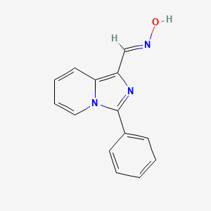 molecular formula C14H11N3O B2663421 (E)-3-phenylimidazo[1,5-a]pyridine-1-carbaldehyde oxime CAS No. 461684-39-9