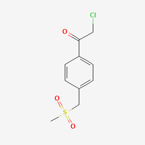molecular formula C10H11ClO3S B2663426 2-Chloro-1-[4-(methanesulfonylmethyl)phenyl]ethan-1-one CAS No. 1553714-81-0