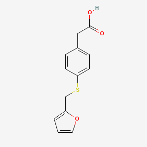 molecular formula C13H12O3S B2663434 2-[4-(Furan-2-ylmethylsulfanyl)phenyl]acetic acid CAS No. 1485576-77-9