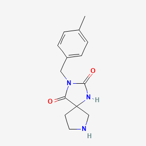 molecular formula C14H17N3O2 B2663440 3-(4-Methylbenzyl)-1,3,7-triazaspiro[4.4]nonane-2,4-dione CAS No. 1524991-37-4