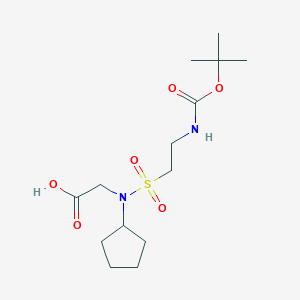 molecular formula C14H26N2O6S B2663444 2-[Cyclopentyl-[2-[(2-methylpropan-2-yl)oxycarbonylamino]ethylsulfonyl]amino]acetic acid CAS No. 2173999-09-0