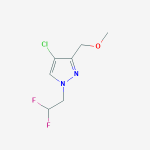 molecular formula C7H9ClF2N2O B2663449 4-chloro-1-(2,2-difluoroethyl)-3-(methoxymethyl)-1H-pyrazole CAS No. 1856083-96-9