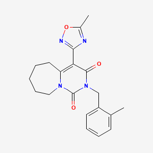 molecular formula C20H22N4O3 B2663457 2-(2-甲基苄基)-4-(5-甲基-1,2,4-噁二唑-3-基)-6,7,8,9-四氢嘧啶并[1,6-a]氮杂环-1,3(2H,5H)-二酮 CAS No. 1775354-03-4