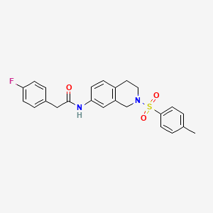 molecular formula C24H23FN2O3S B2663463 2-(4-fluorophenyl)-N-(2-tosyl-1,2,3,4-tetrahydroisoquinolin-7-yl)acetamide CAS No. 954679-58-4